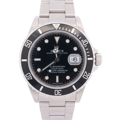 Rolex Submariner Stainless Steel 40mm Black Dial Watch Ref# 16610