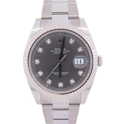 Rolex Datejust 41mm Rhodium Dial Watch Ref# 126334