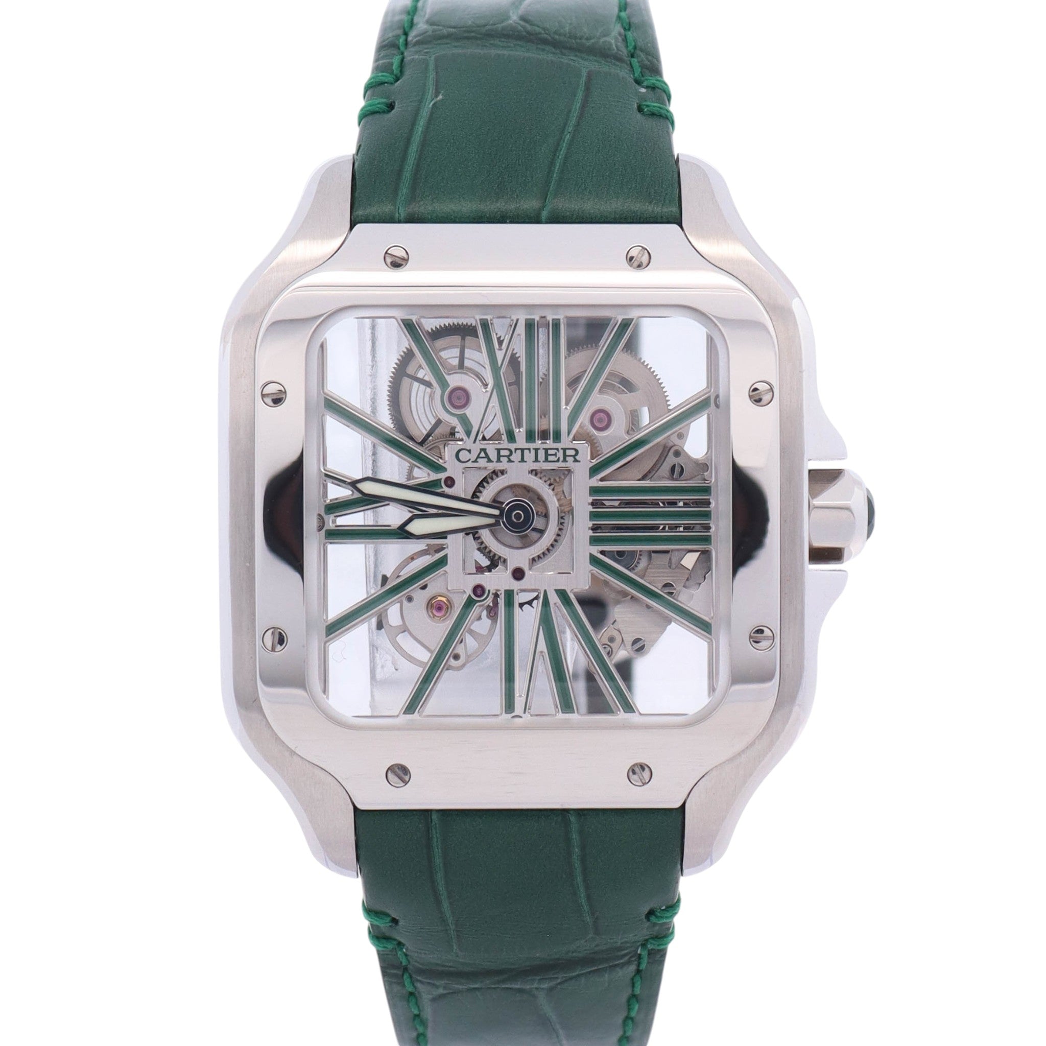 Cartier Santos De Cartier Skeleton Large 39.8mm Skeleton Dial Watch Ref# WHSA0028
