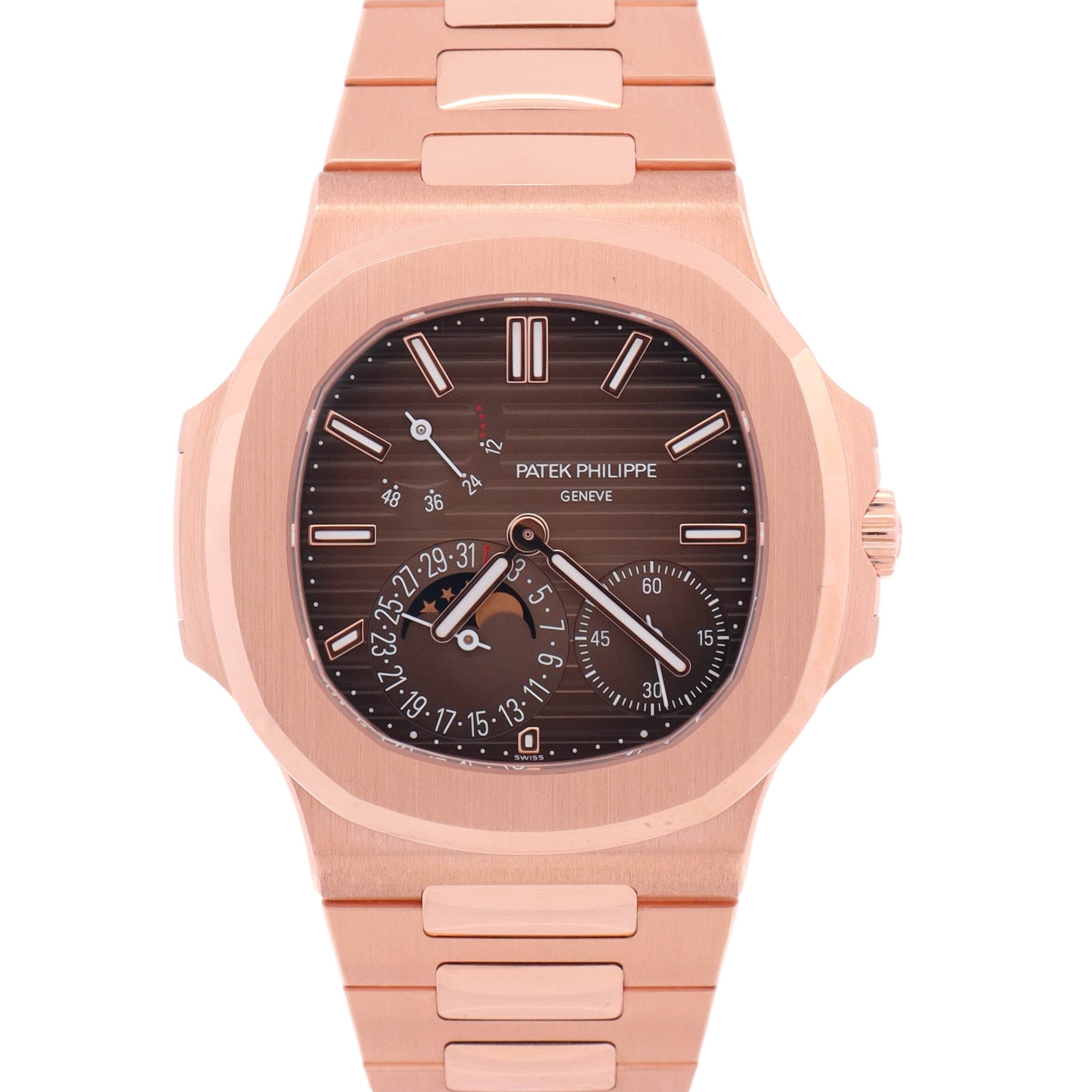 Patek Philippe Nautilus 40mm Brown Stick Dial Watch Ref#  5712/1R-001