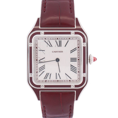 Cartier Santos Dumont 43.5x31.4mm Silver Dial Watch Ref# WGSA0053
