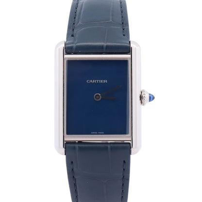 Cartier Tank Must 25.5mm Blue Dial Watch Ref# WSTA0055