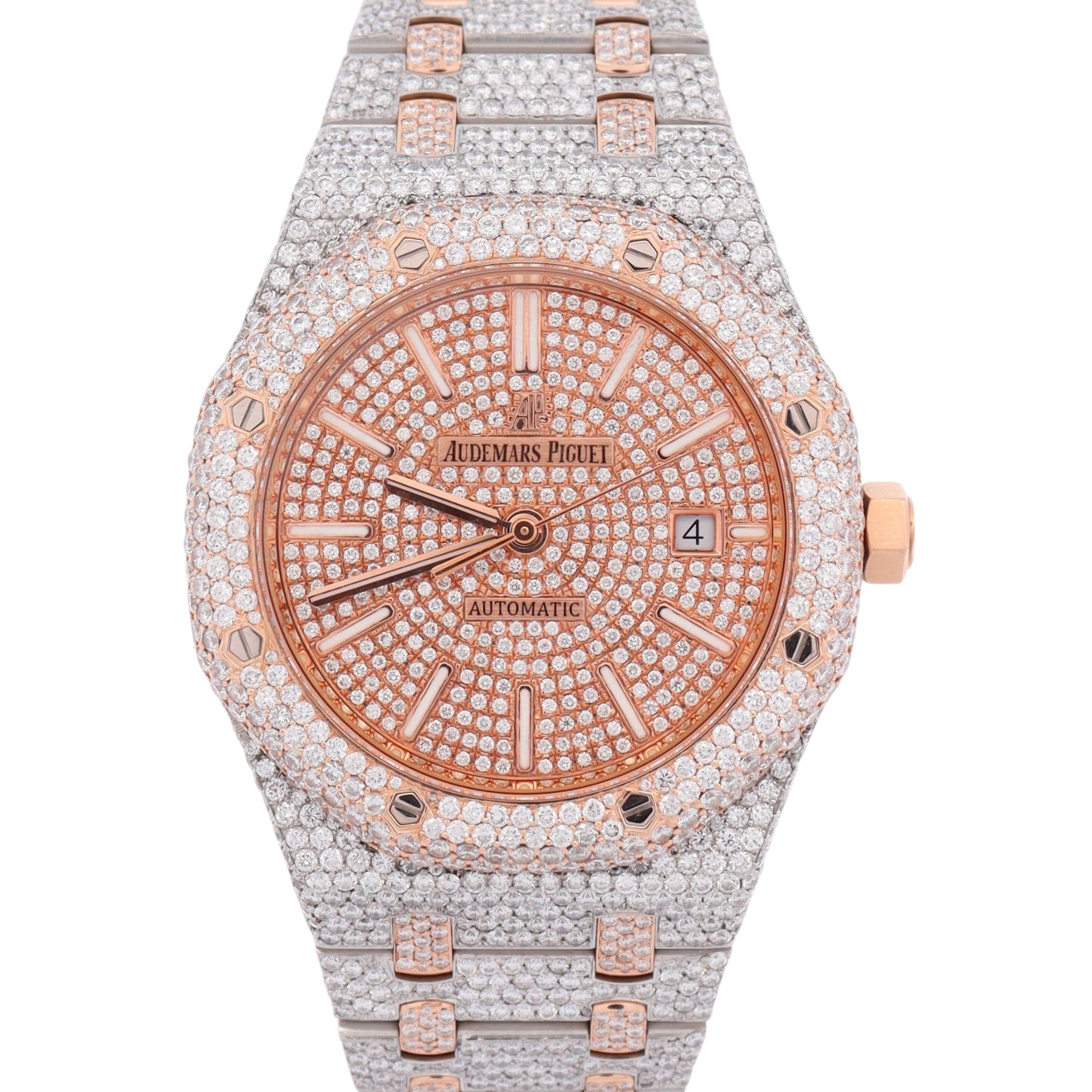 Audemars Piguet Royal Oak 41mm Iced Out Dial Watch Ref# 15400SR