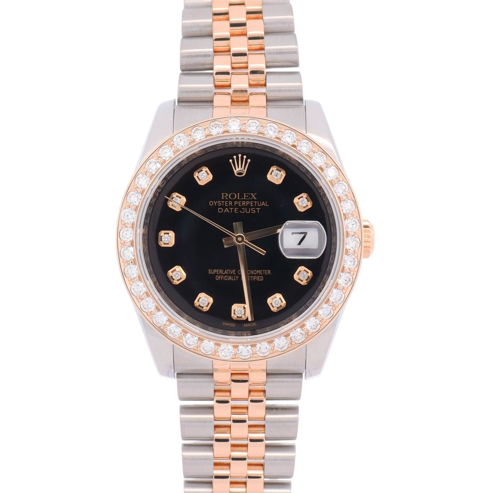 Rolex Datejust 36mm Custom Black Dial Watch Ref# 116233