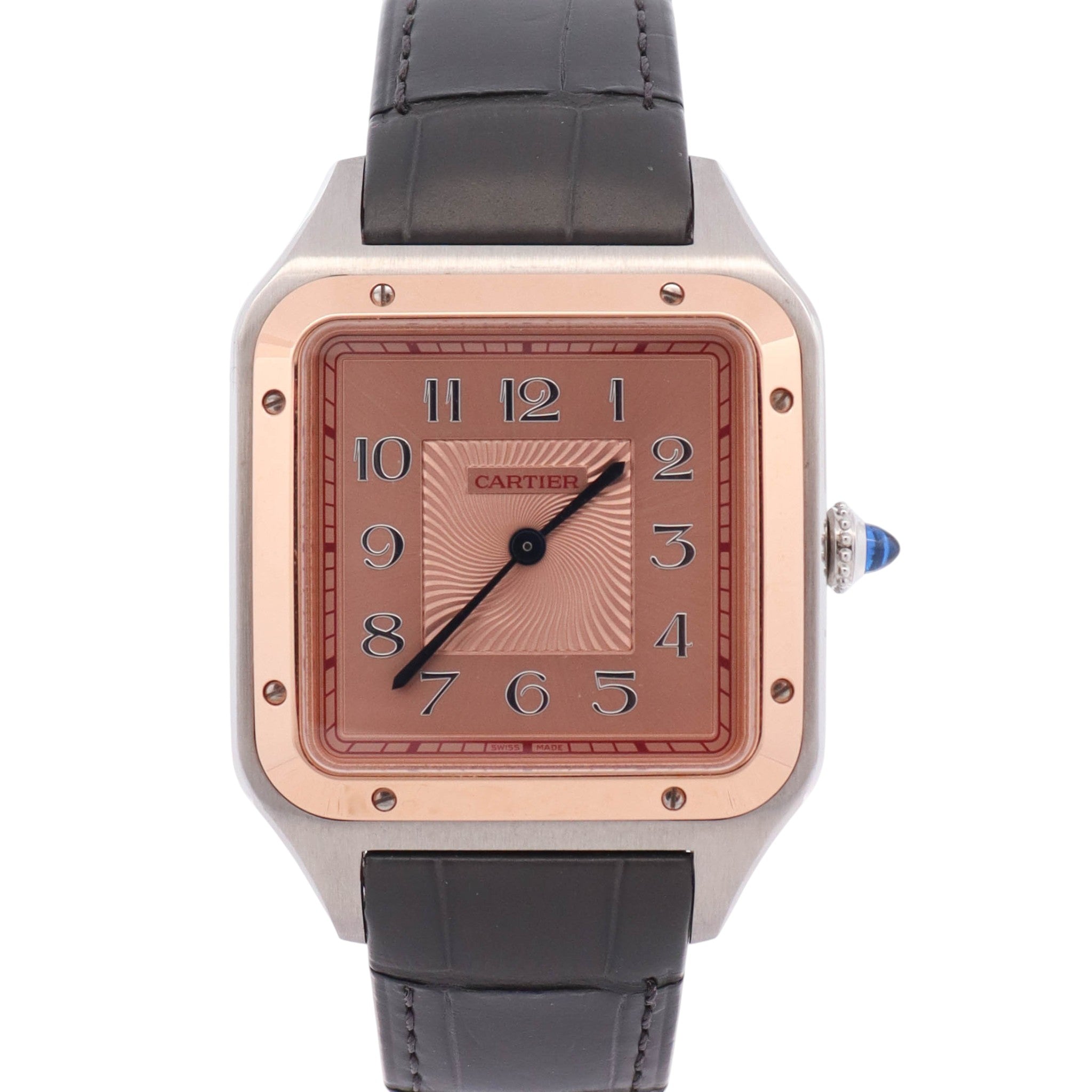 Cartier Santos Dumont 46.6x33.9mm Rose Gold Dial Watch Ref# W2SA0025