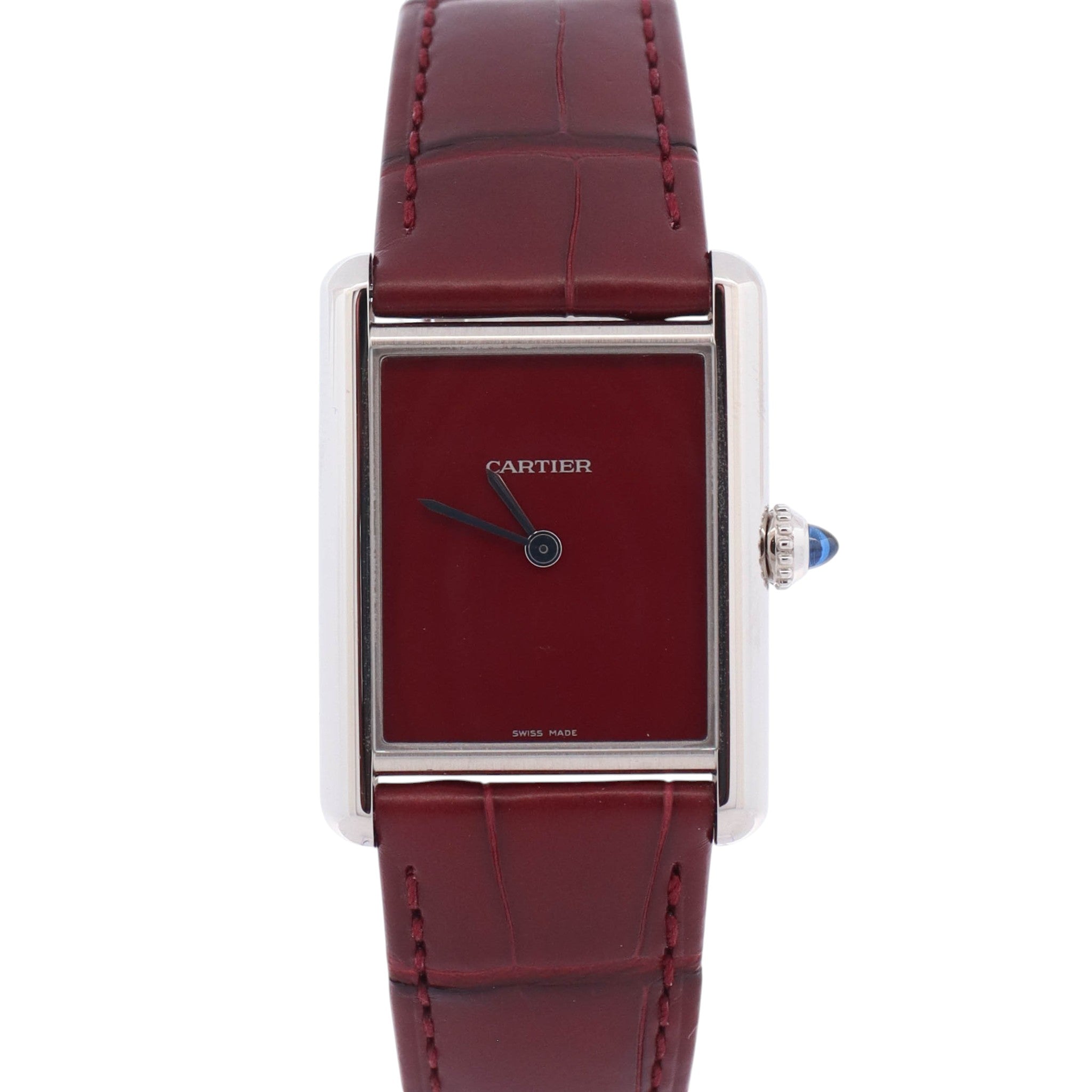 Cartier Tank Must 34x26mm Red Dial Watch Ref# WSTA0054
