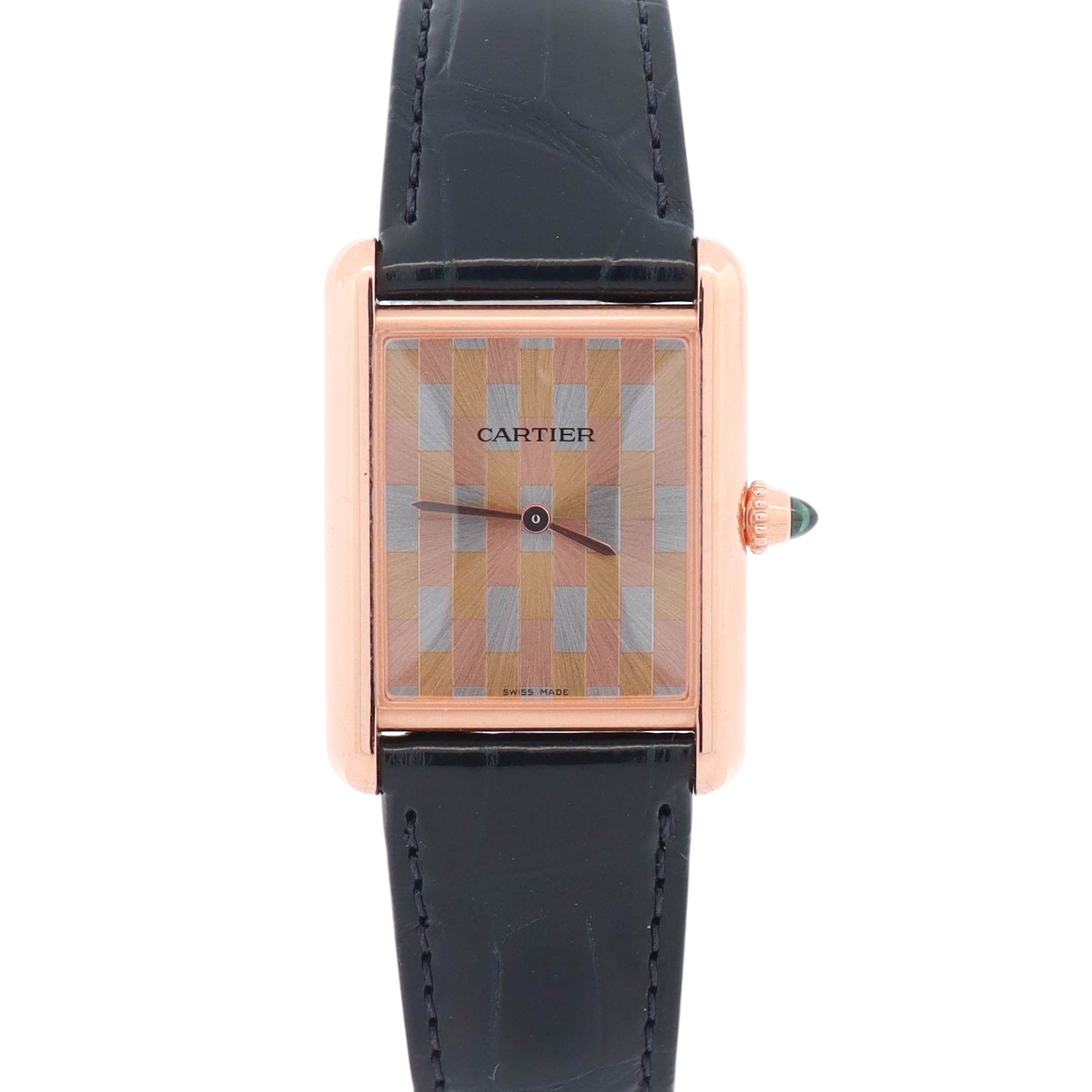 Cartier Tank Louis 33.7x25.5mm Three Gold Dial Watch Ref# WGTA0176
