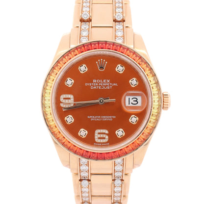 Rolex Datejust Pearlmaster 39mm Cognac Dial Watch Ref# 86348SAJOR