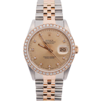 Rolex Datejust 36mm Champagne Dial Watch Ref# 16233