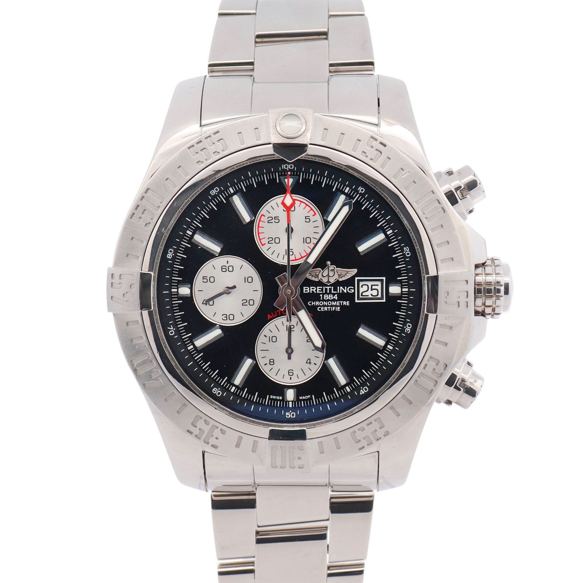 Breilting Super Avenger 48mm Black Dial Watch Ref# A1337111/BC29