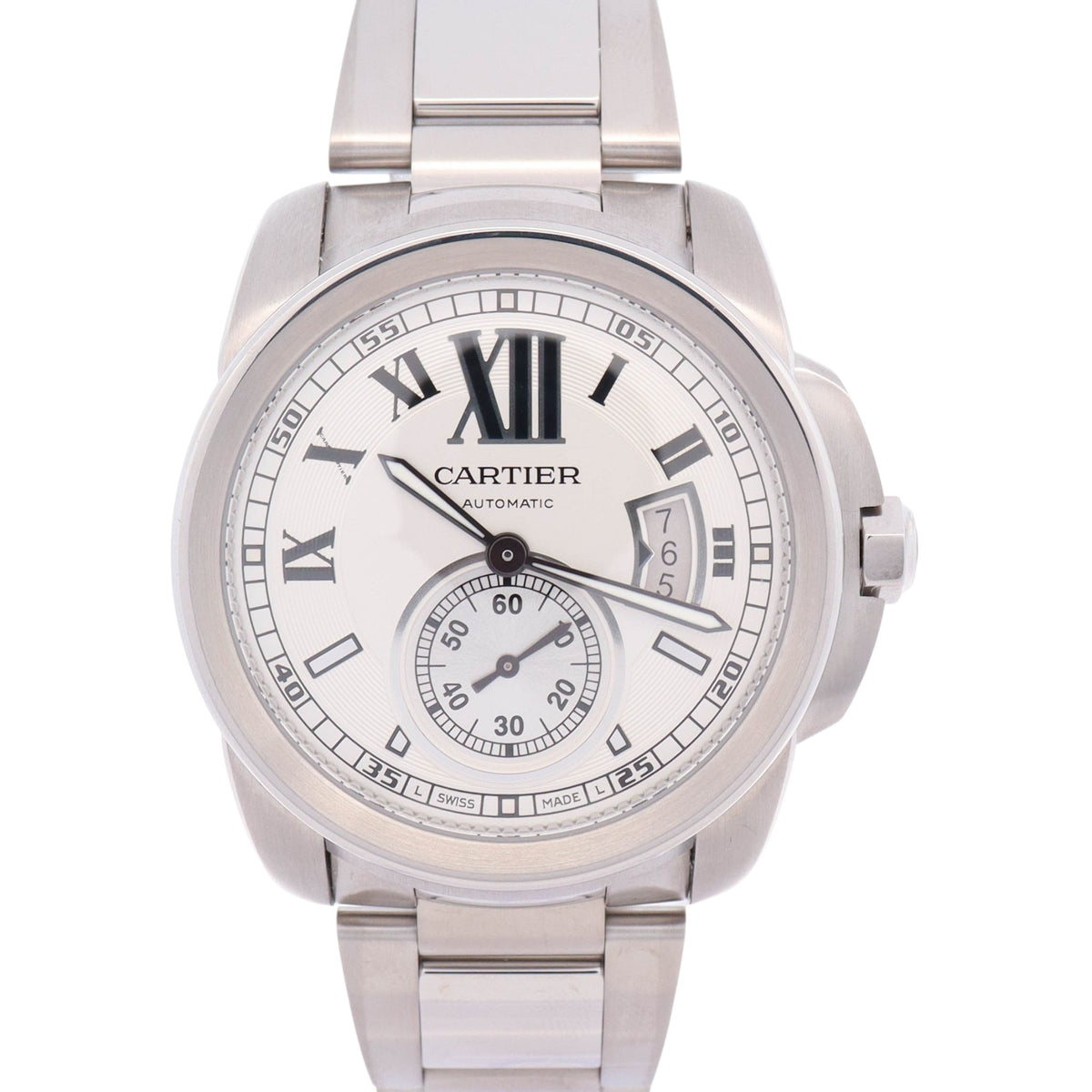 Cartier Calibre De 42mm Silver Dial Watch Ref# W7100015