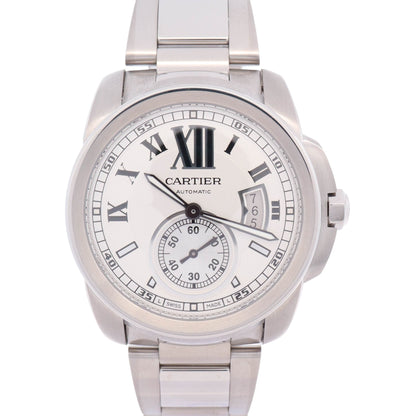 Cartier Calibre De 42mm Silver Dial Watch Ref# W7100015