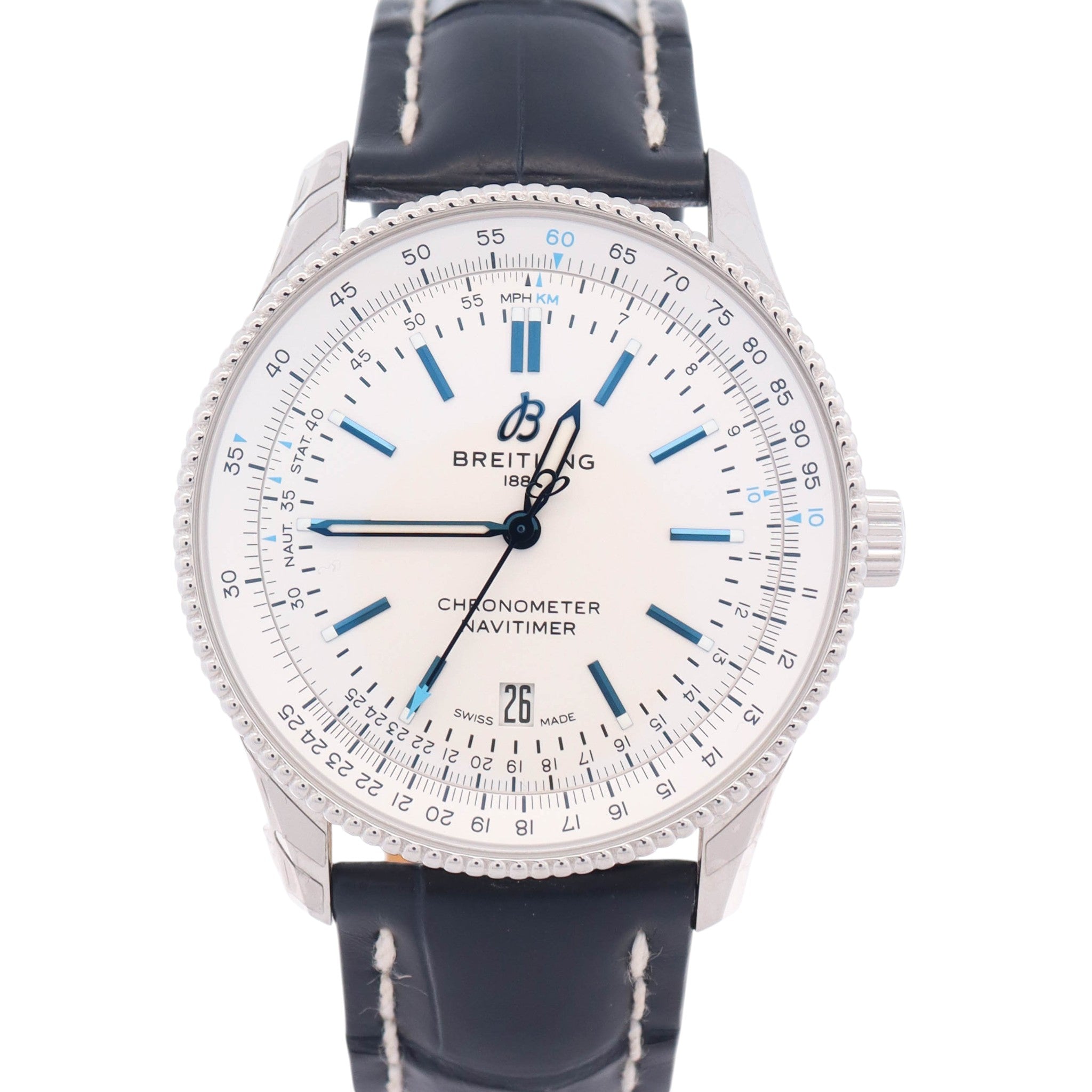 Breitling Navitimer Chronometer 41mm White Dial Watch Ref# A17326