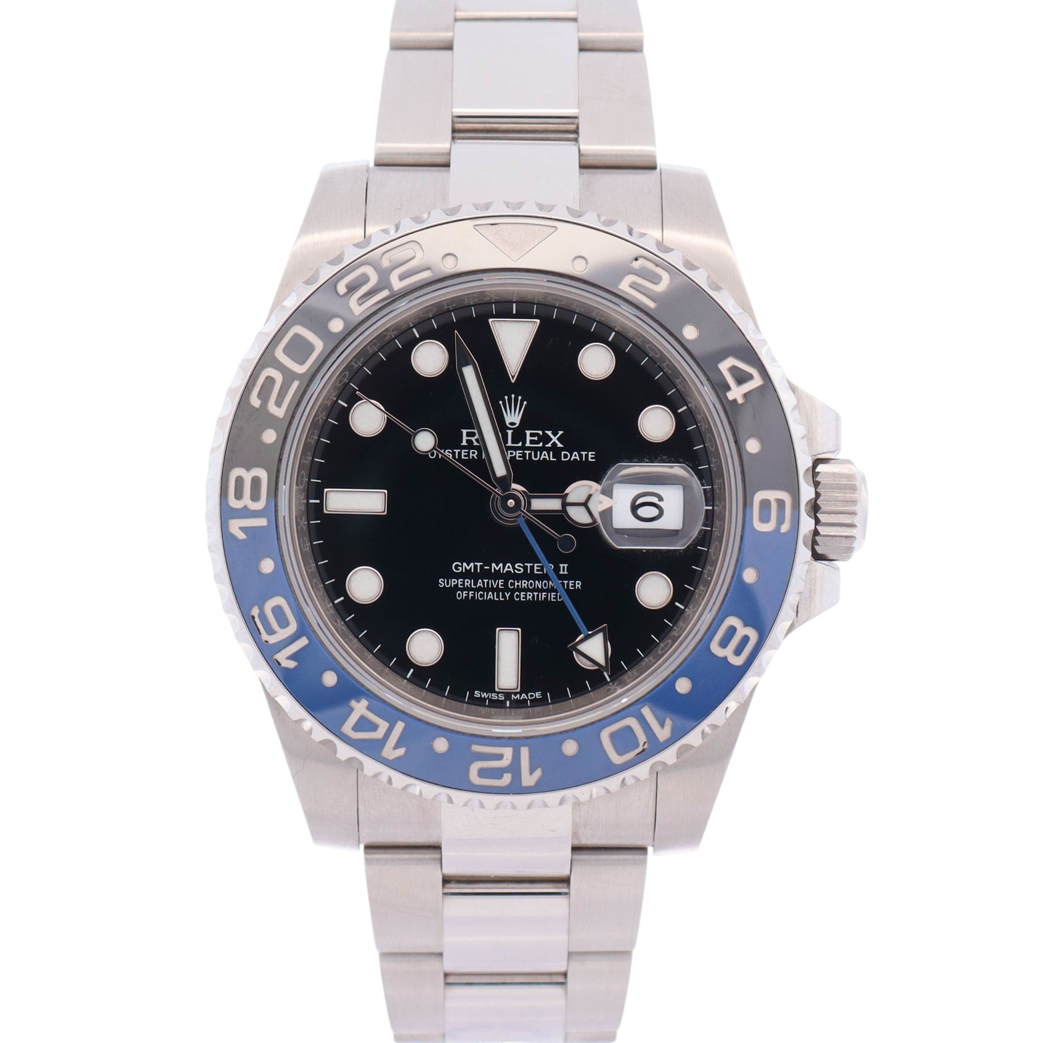 Rolex GMT-Master II "Batman" 40mm Black Dial Watch Ref# 116710BLNR