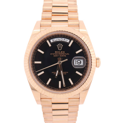 Rolex Day-Date 40mm Black Dial Watch Ref# 228238