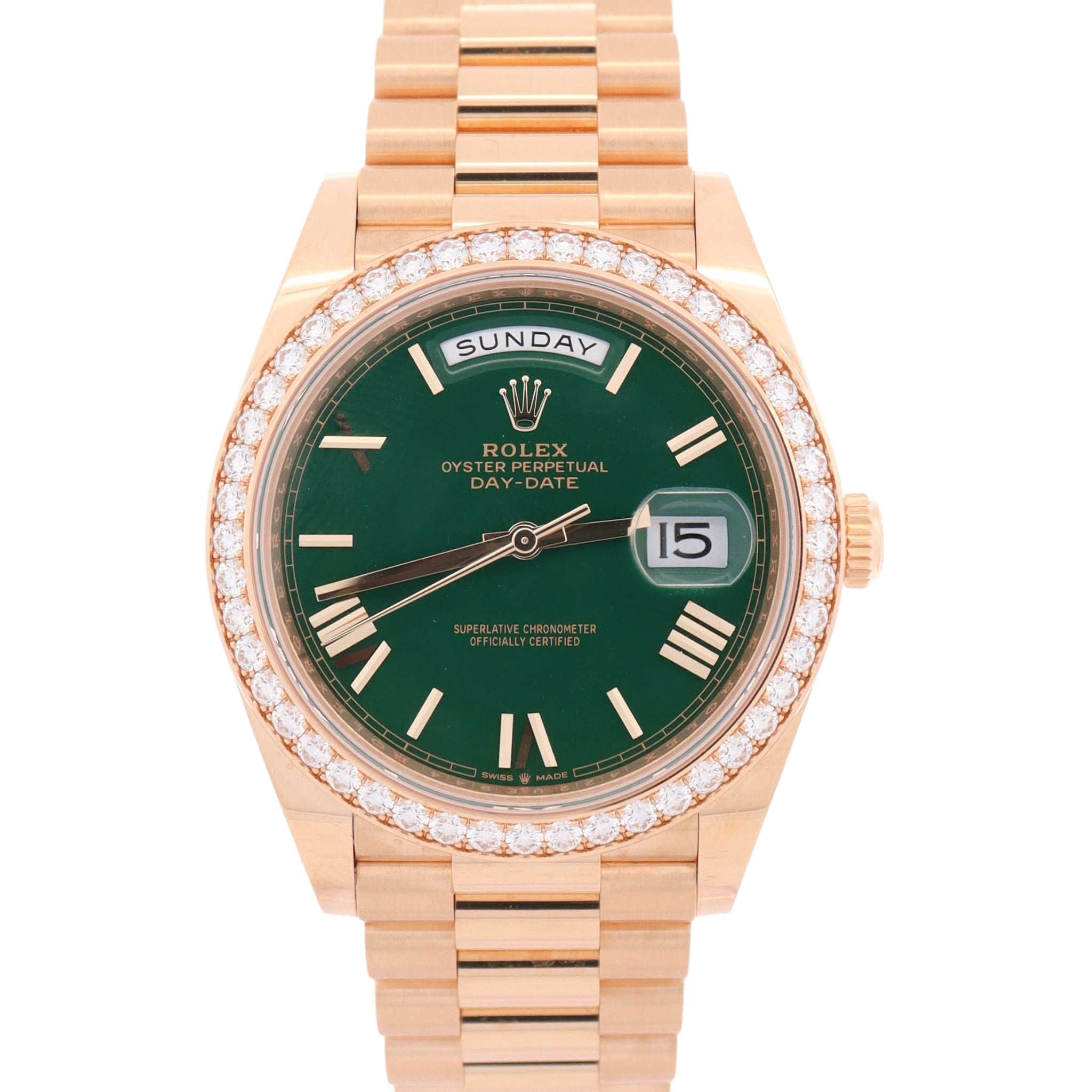Rolex Day-Date 40mm Green Dial Watch Ref# 228348RBR