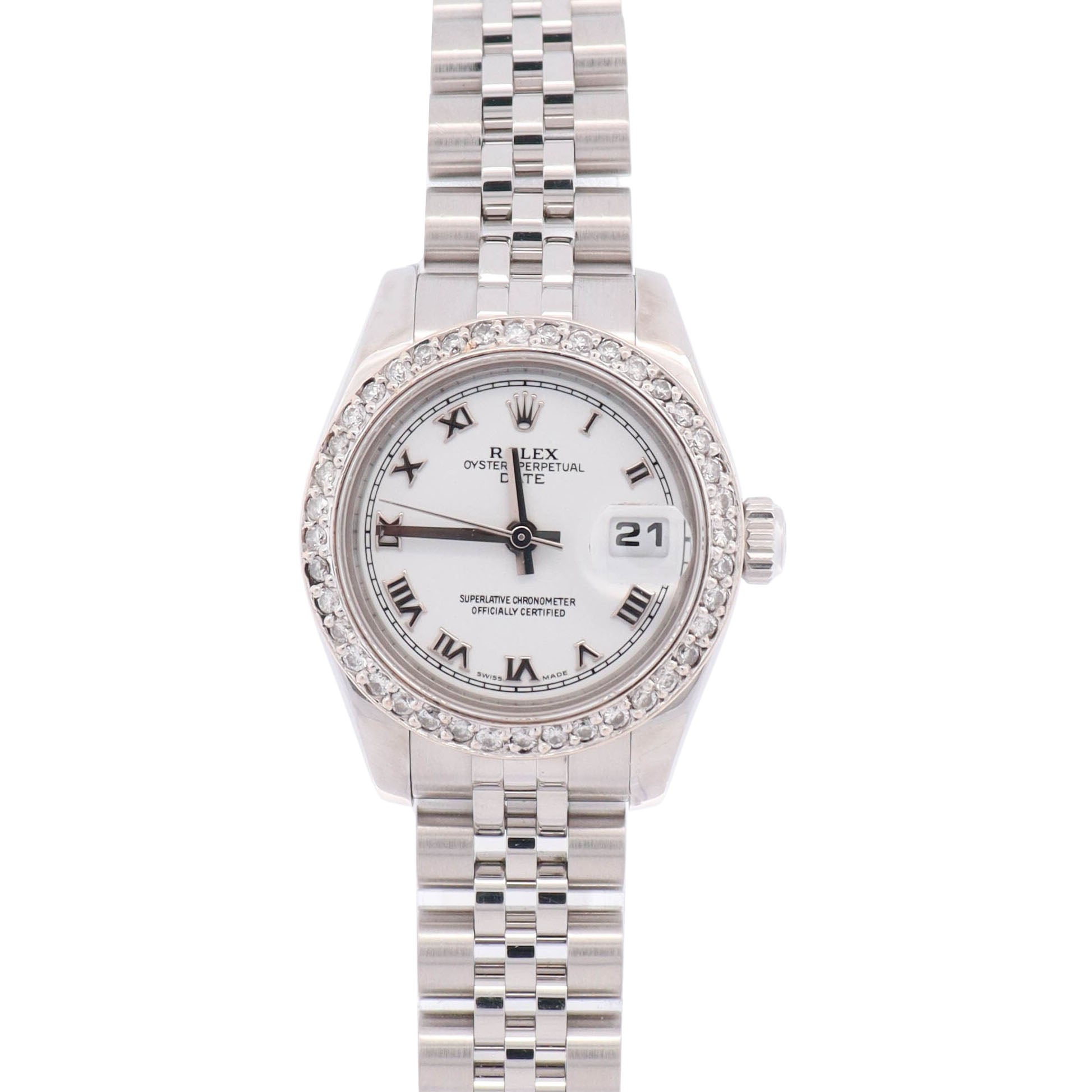 Rolex Datejust Stainless Steel 26mm White Dial Watch Ref# 179160