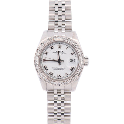 Rolex Datejust Stainless Steel 26mm White Dial Watch Ref# 179160