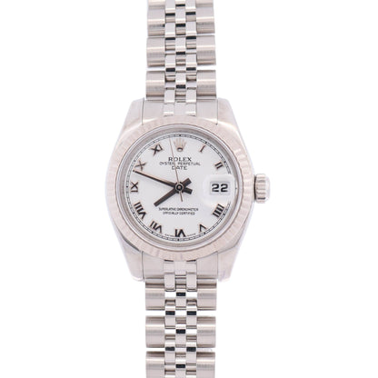 Rolex Datejust Stainless Steel 26mm White Dial Watch Ref# 179160