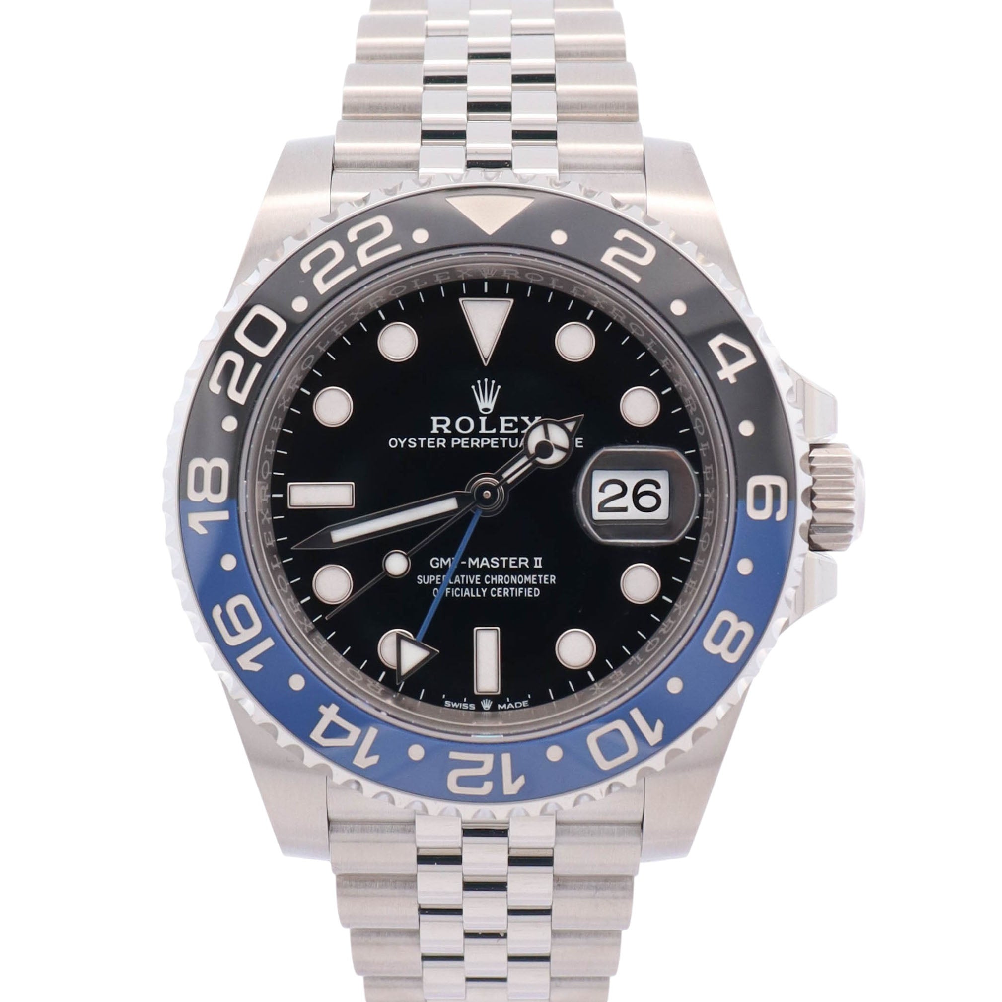 Rolex GMT-Master II "Batgirl" 40mm Black Dial Watch Ref# 126710BLNR