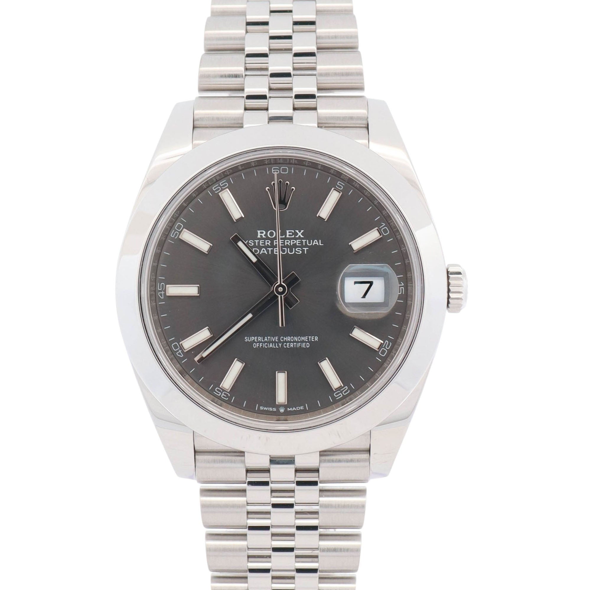 Rolex Datejust 41mm Rhodium Dial Watch Ref# 126300