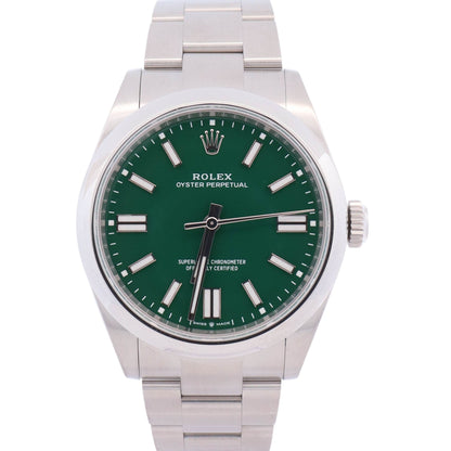 Rolex Oyster Perpetual 41mm Green Dial Watch Ref# 134300