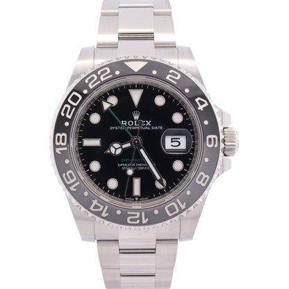 Rolex GMT-Master II 40mm Black Dial Watch Ref# 126710GRNR