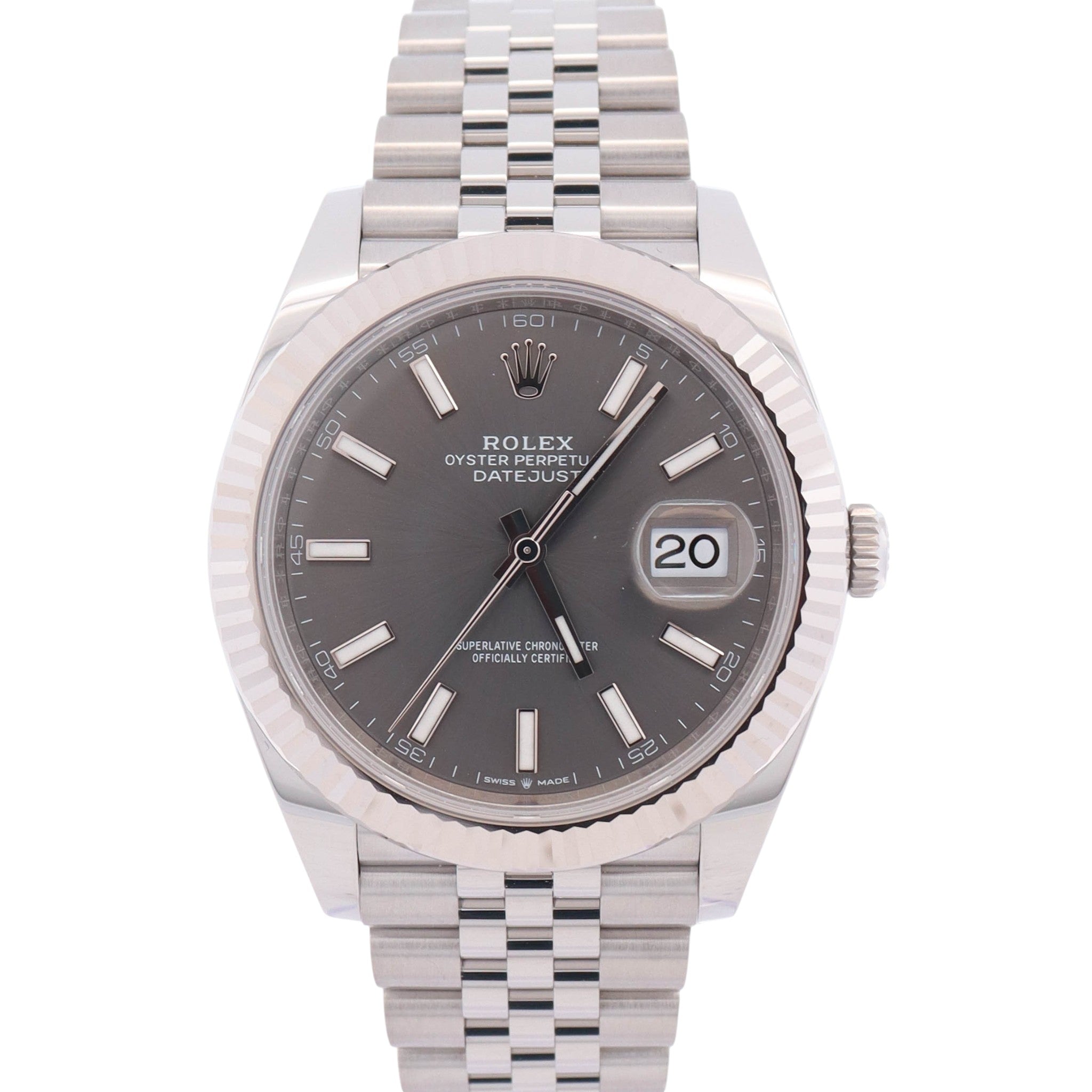 Rolex Datejust 41mm Rhodium Dial Watch Ref# 126334