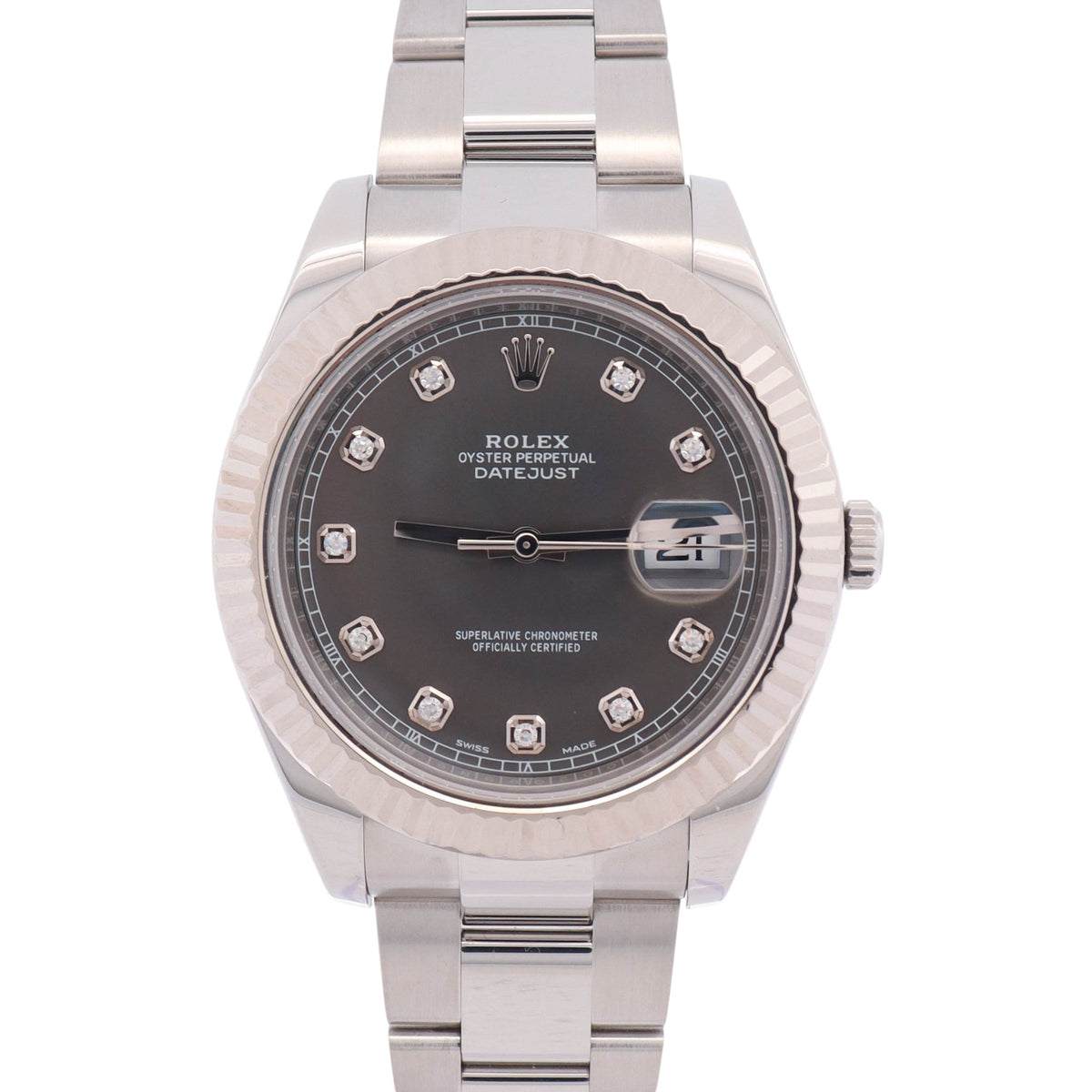 Rolex Datejust 41mm Rhodium Dial Watch Ref# 116334