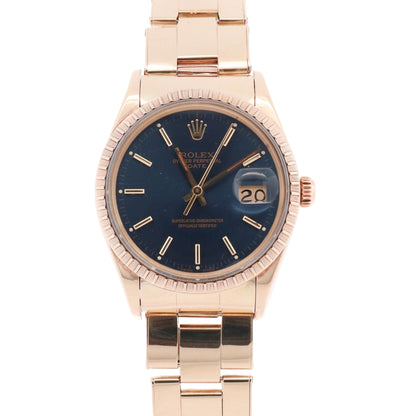Rolex Date 34mm Blue Dial Watch Ref# 15007