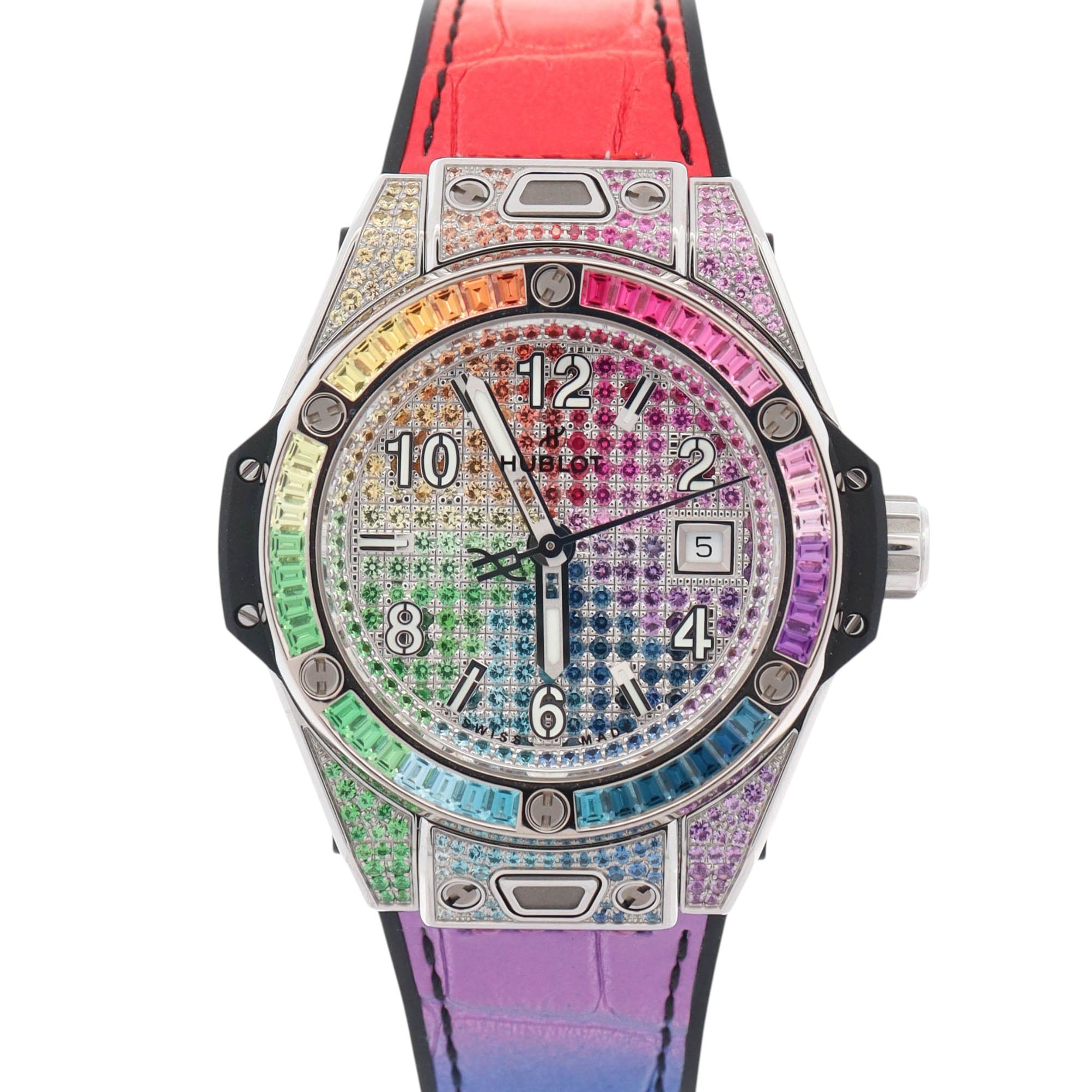 Hublot Big Bang 33mm Gem Set Dial Watch Ref# 485.SX.9900.LR.0999