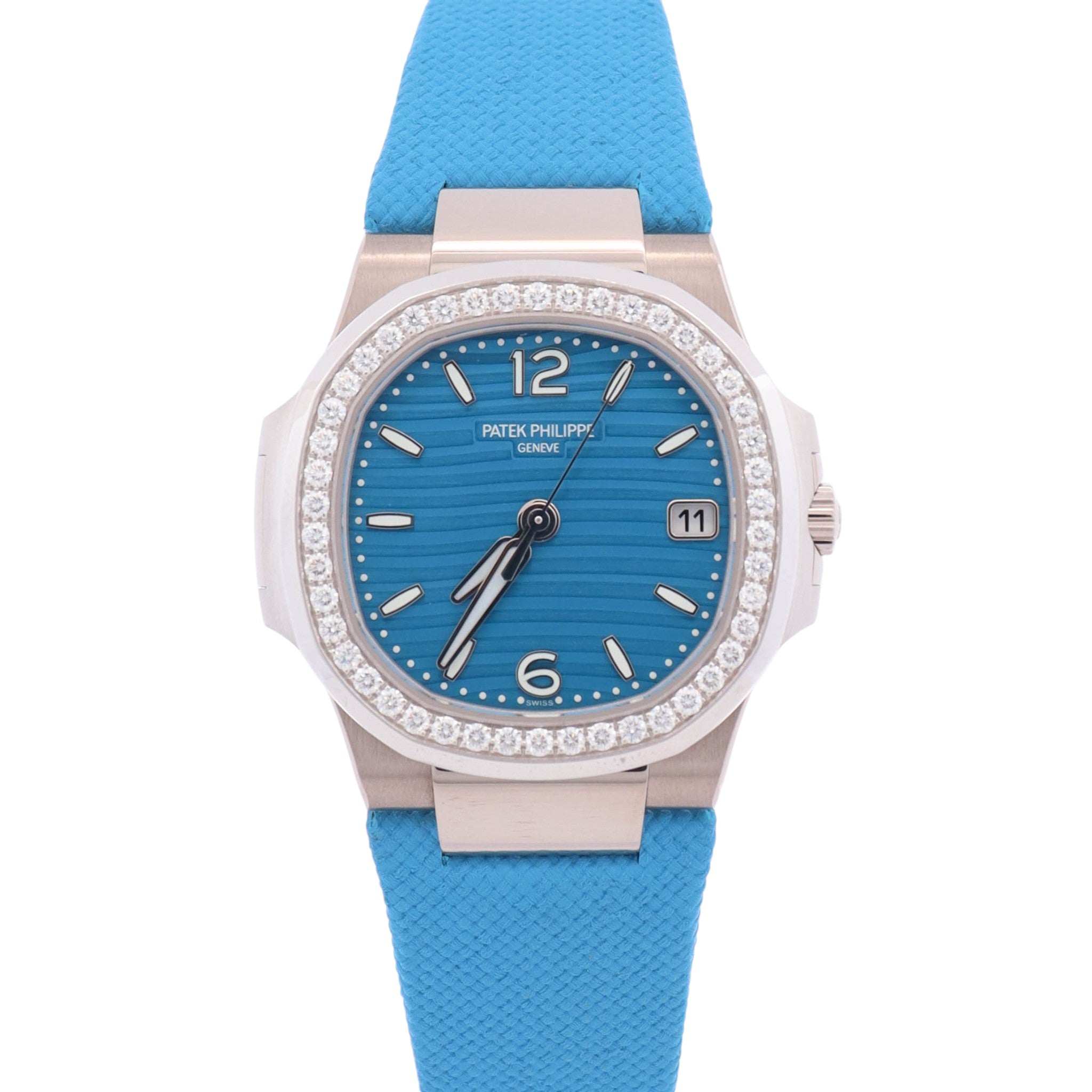 Patek Philippe Nautilus 32mm Blue Dial Watch Ref# 7010G-013