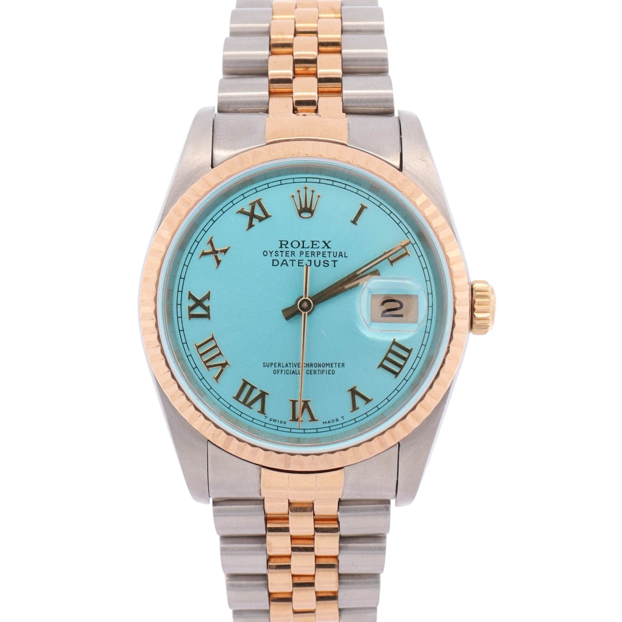 Rolex Datejust 36mm Custom Ice Blue Dial Watch Ref# 16233