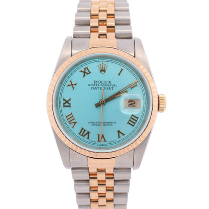 Rolex Datejust 36mm Custom Ice Blue Dial Watch Ref# 16233