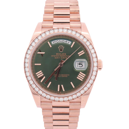 Rolex Day-Date 40mm Olive Green Dial Watch Ref: 228345RBR
