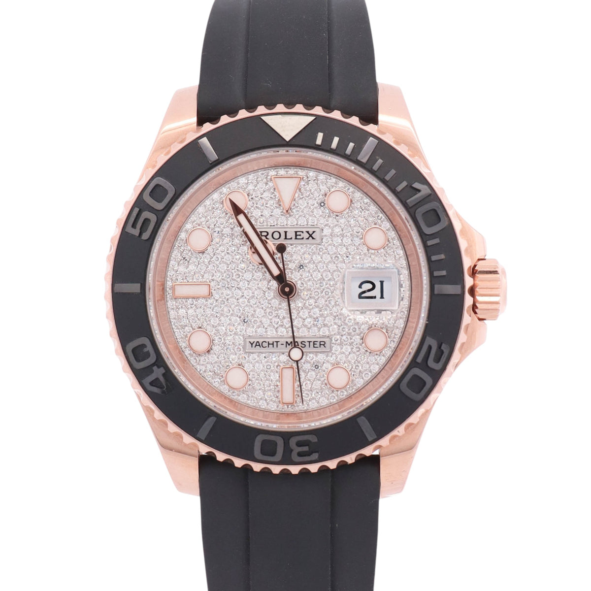 Rolex Yacht-Master 40mm Factory Pave Dial Watch Ref# 126655