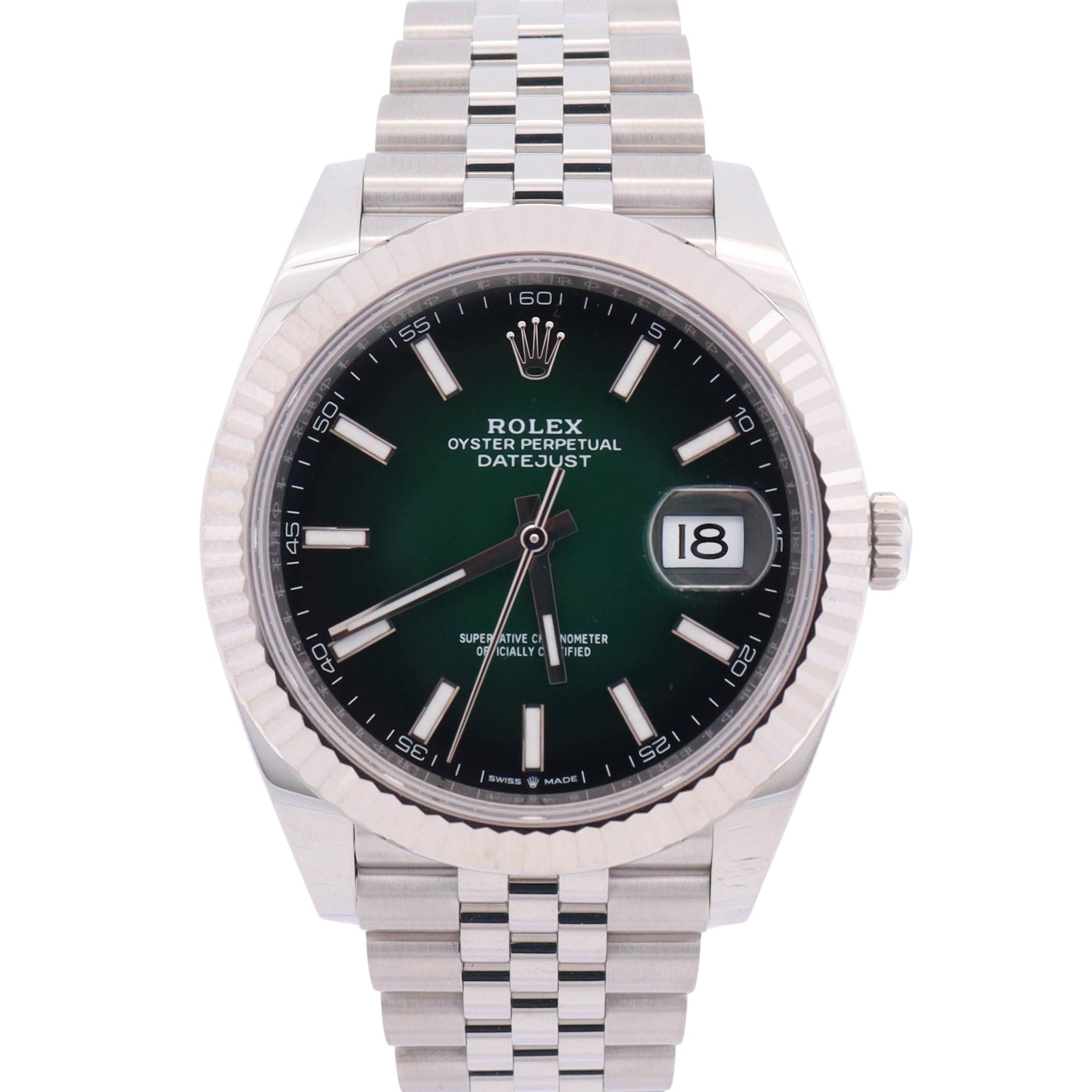 Rolex Datejust 41mm Ombre Green Dial Watch Ref# 126334