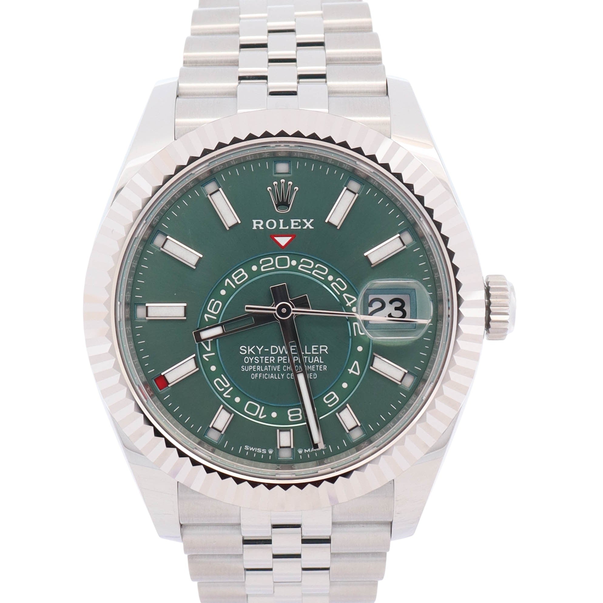 Rolex Sky-Dweller 42mm Green Dial Watch Ref# 336934
