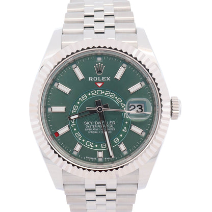 Rolex Sky-Dweller 42mm Green Dial Watch Ref# 336934