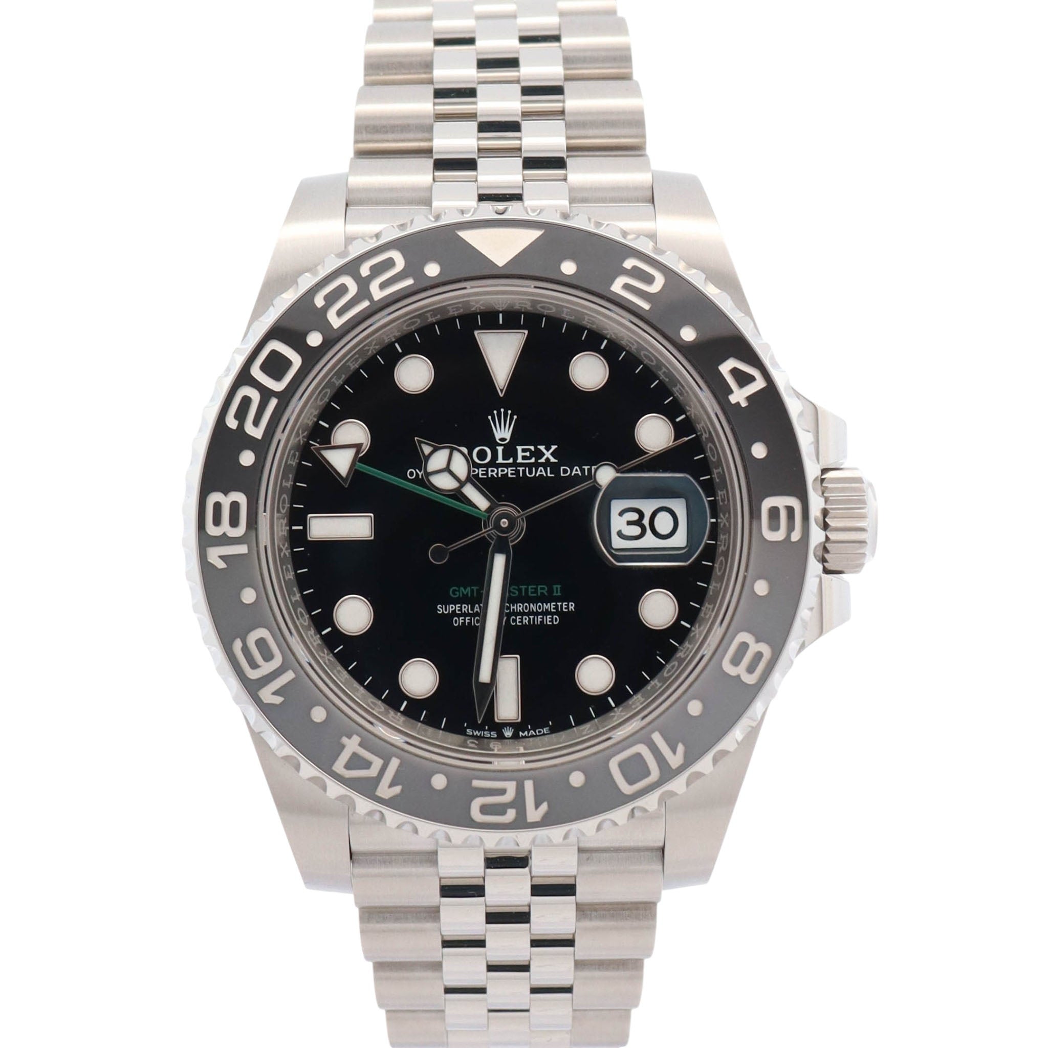 Rolex GMT-Master II 40mm Black Dial Watch Ref# 126710GRNR