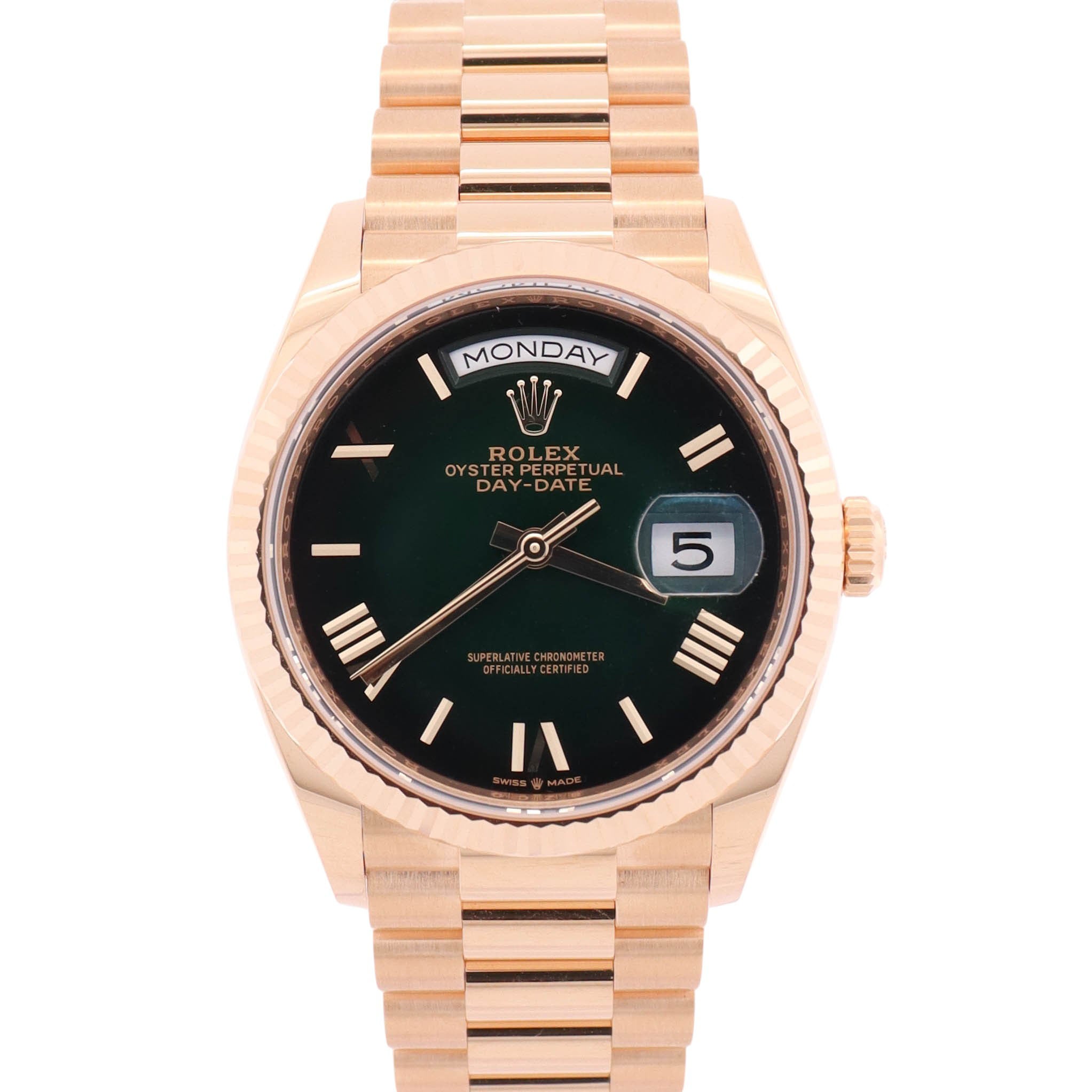 Rolex Day-Date 36mm Black Dial Watch Ref# 128238