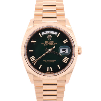 Rolex Day-Date 36mm Black Dial Watch Ref# 128238
