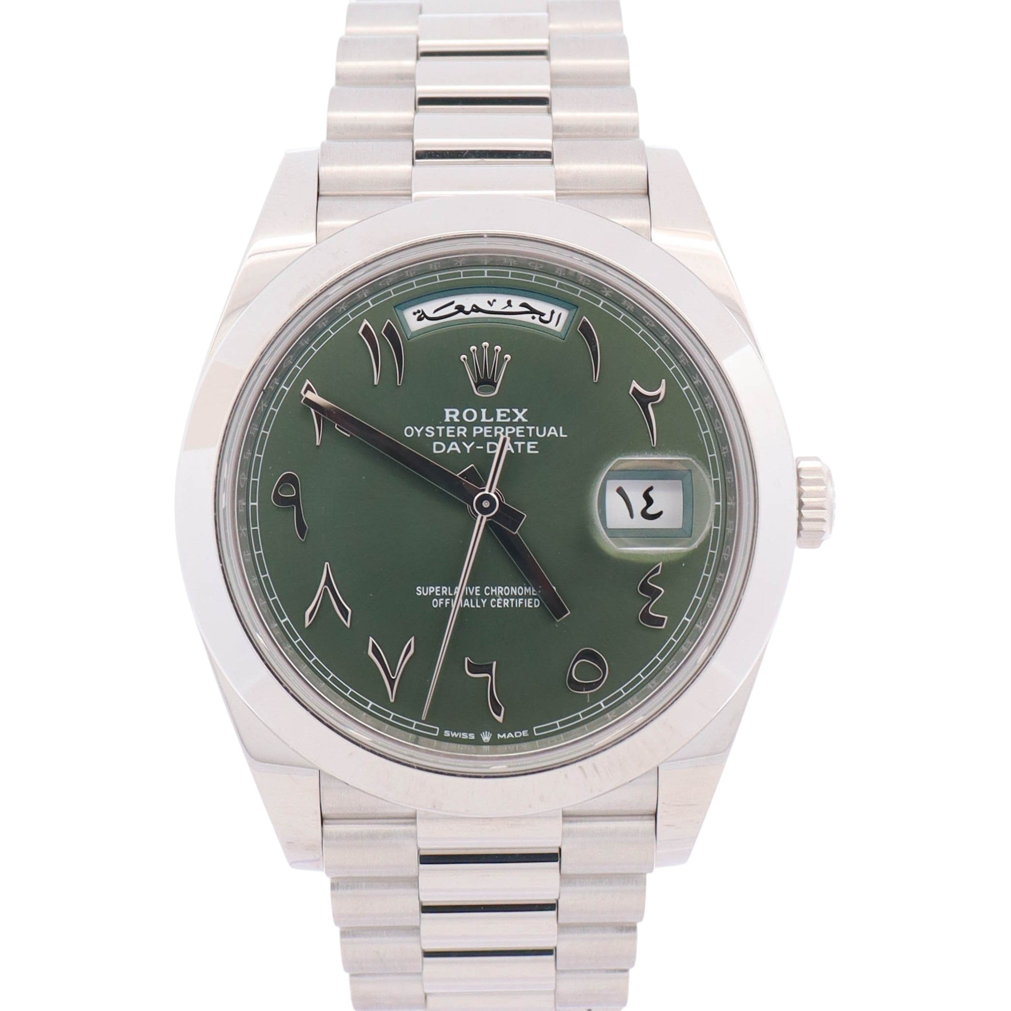 Rolex Day-Date 40mm Olive Dial Watch Ref# 228206