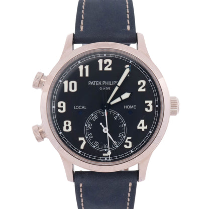 Patek Philippe Calatrava Pilot Travel Time 42mm Black Dial Watch Ref: 5524G-001