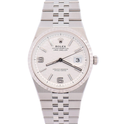 Rolex Land-Dweller 36mm White Honeycomb Dial Watch Ref# 127234