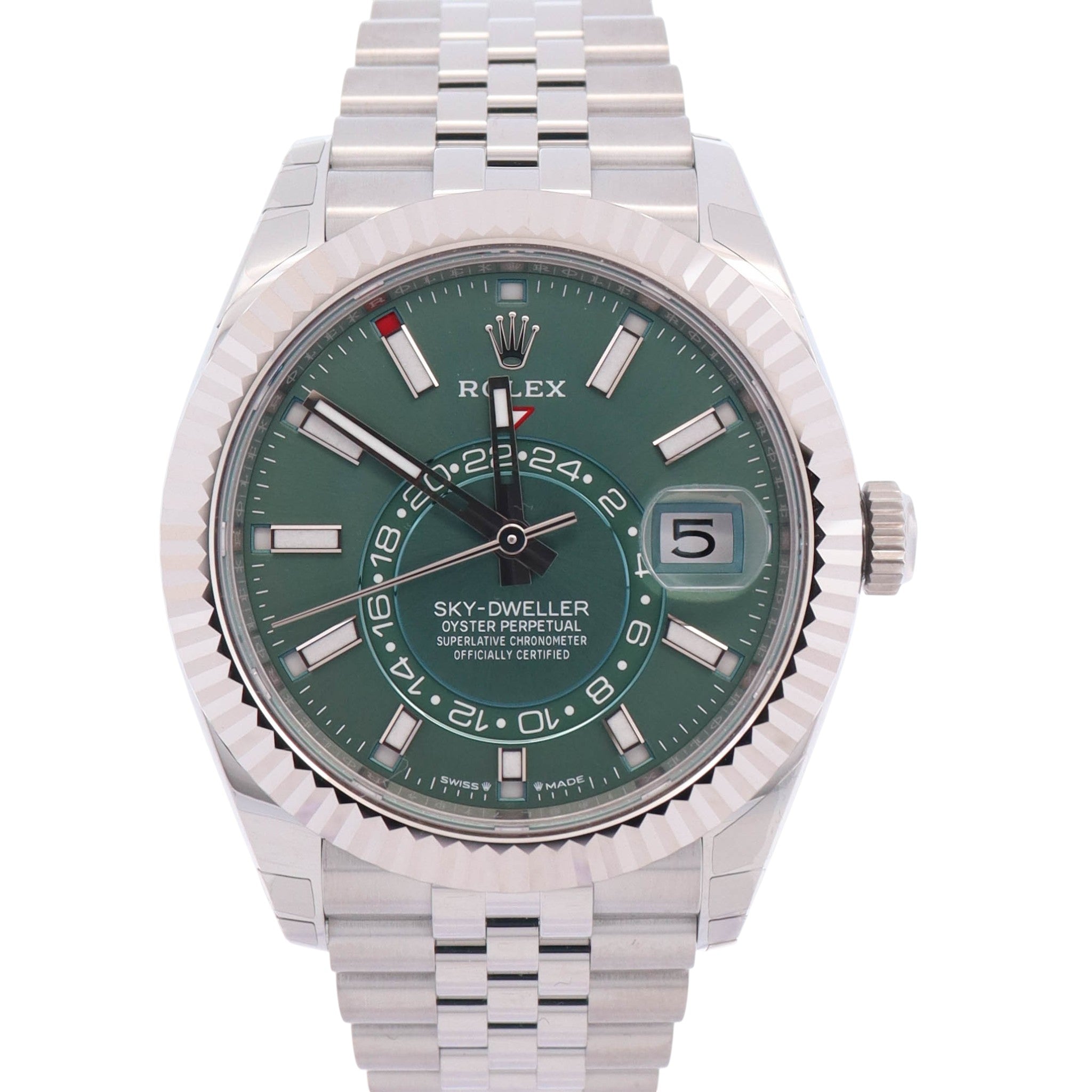 Rolex Sky-Dweller 42mm Green Dial Watch Ref # 336934