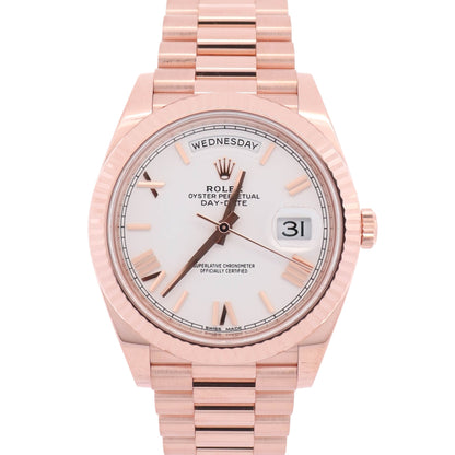 Rolex Day-Date 40mm White Dial Watch Ref# 228235
