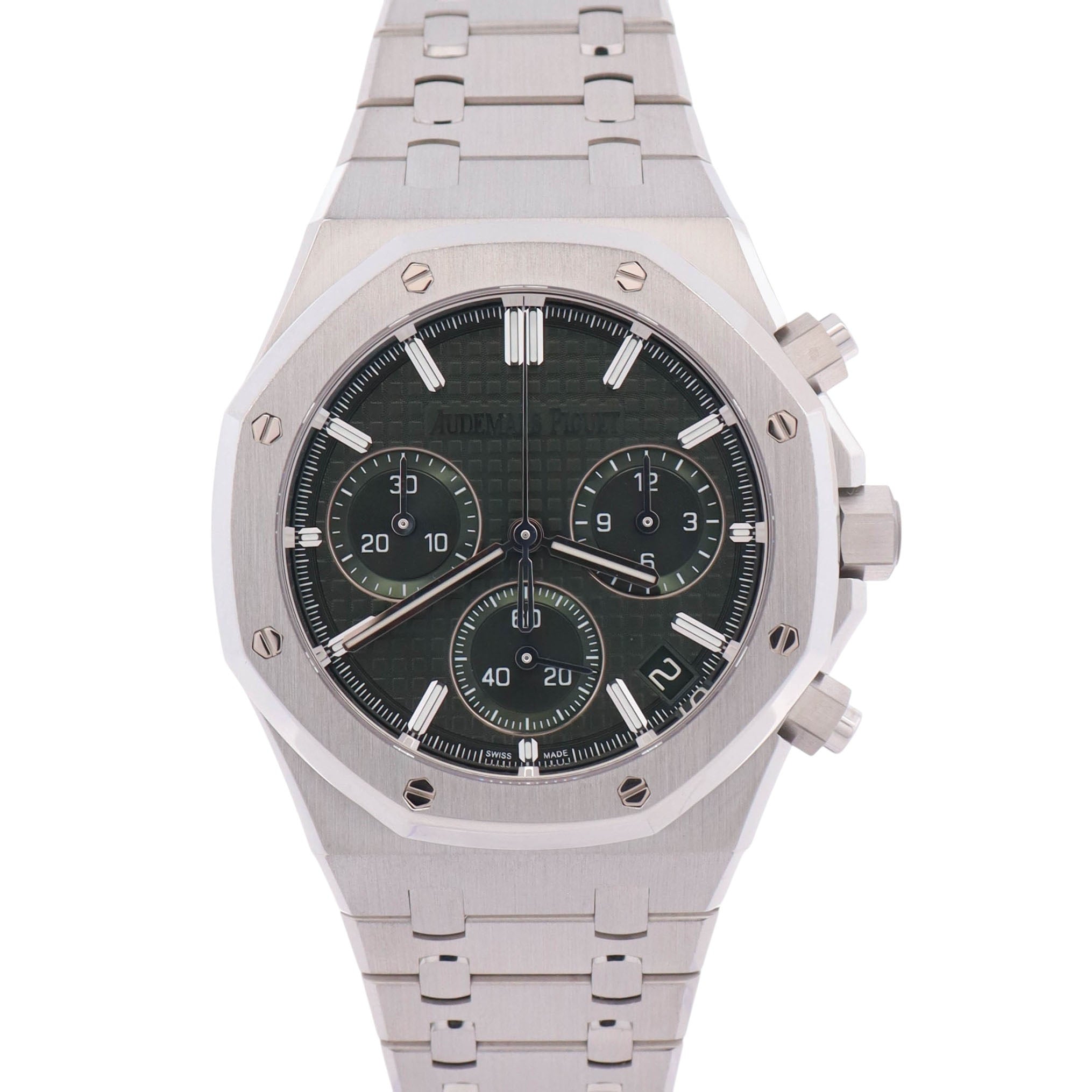 Audemars Piguet Royal Oak 41mm Green Dial Watch Ref# 26240ST.OO.1320ST.08