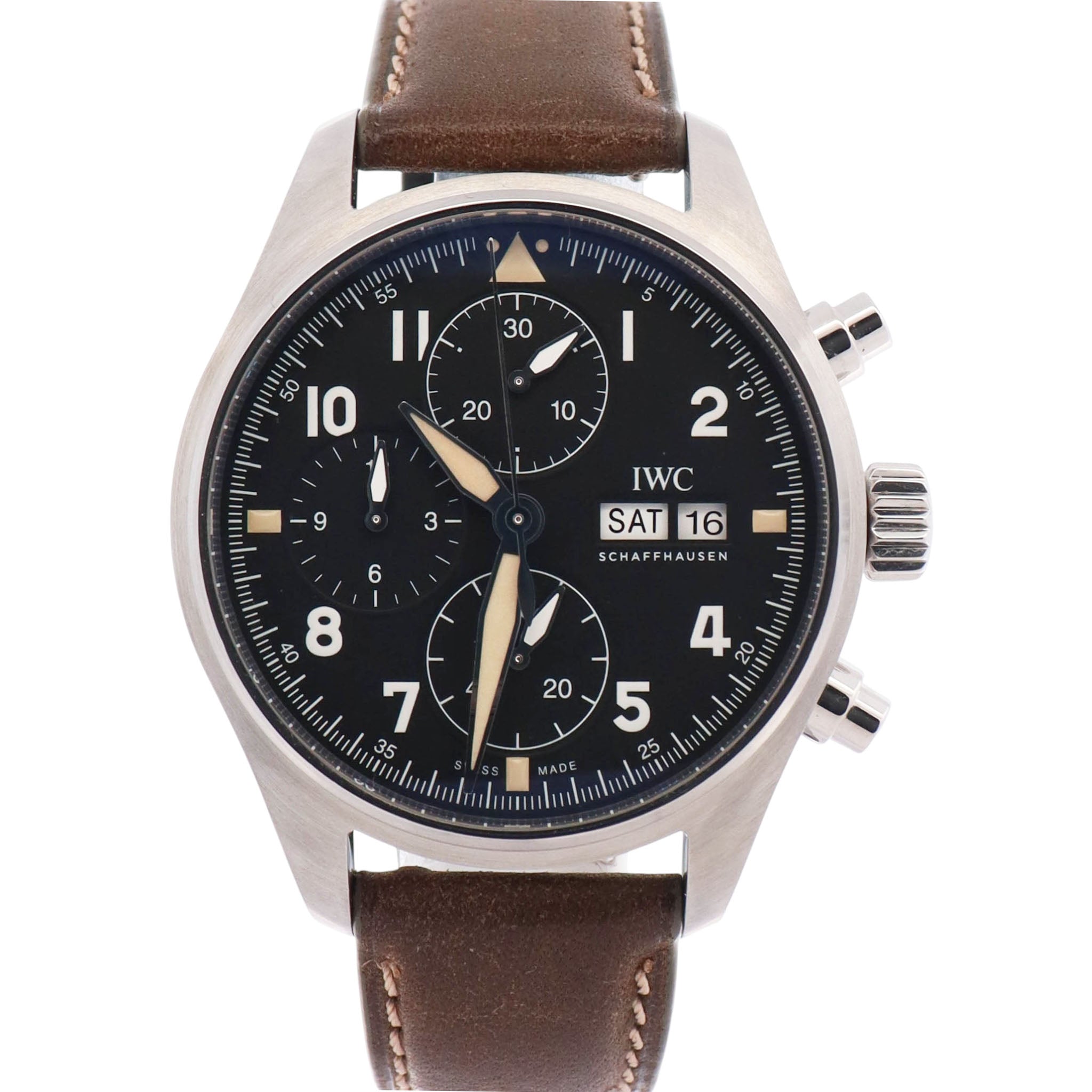 IWC Pilot Spitfire 41mm Black Dial Watch Ref# IW387901