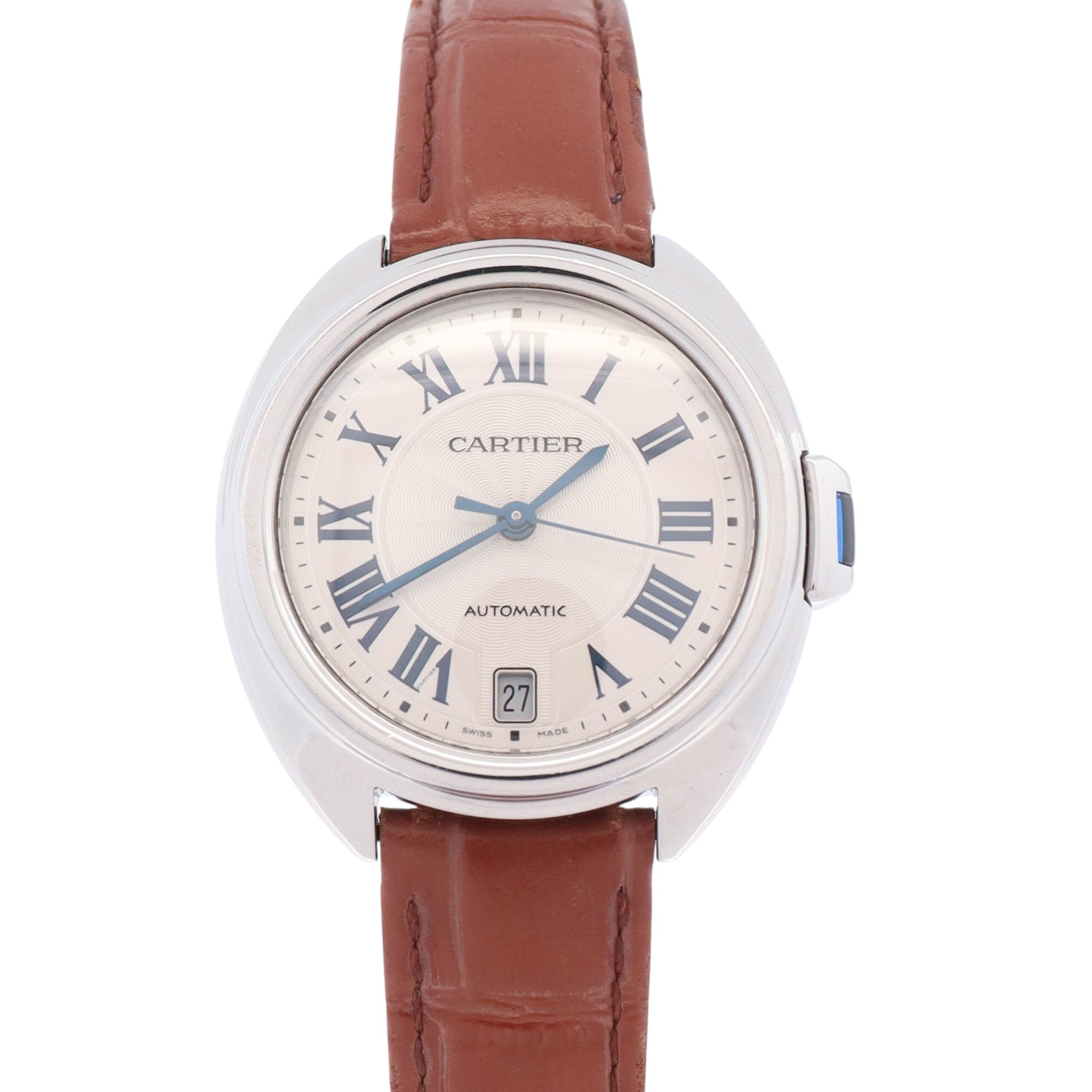 Cartier Cle De 35mm Silver Dial Watch Ref# WSCL0017